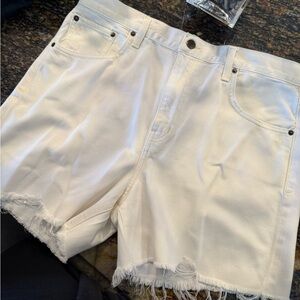 Ética Skylar High-RiseCutoff White Denim Shorts – Size 30